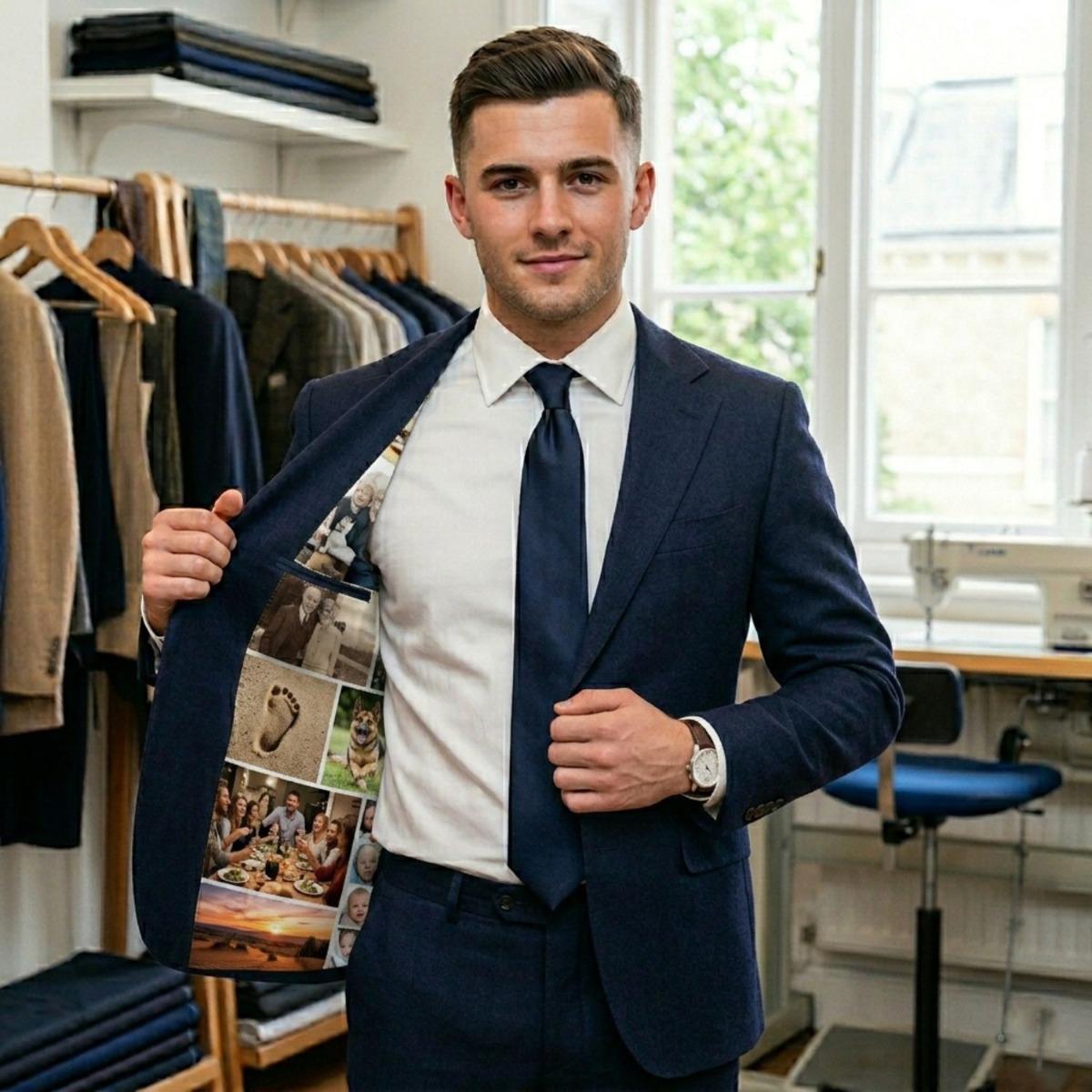 custom photo lining suit