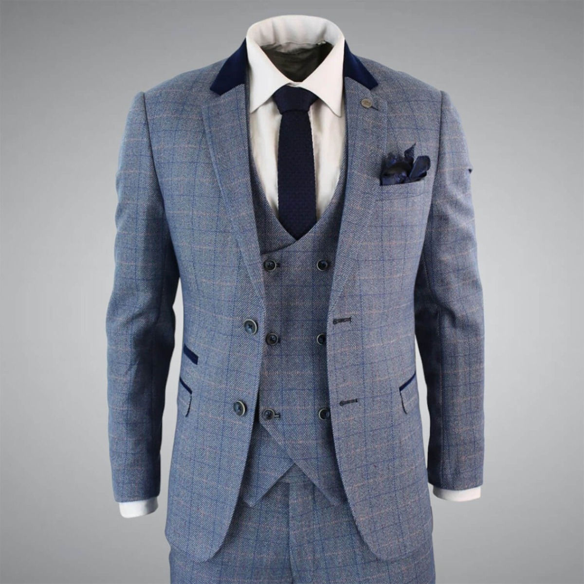 navy double breasted suit