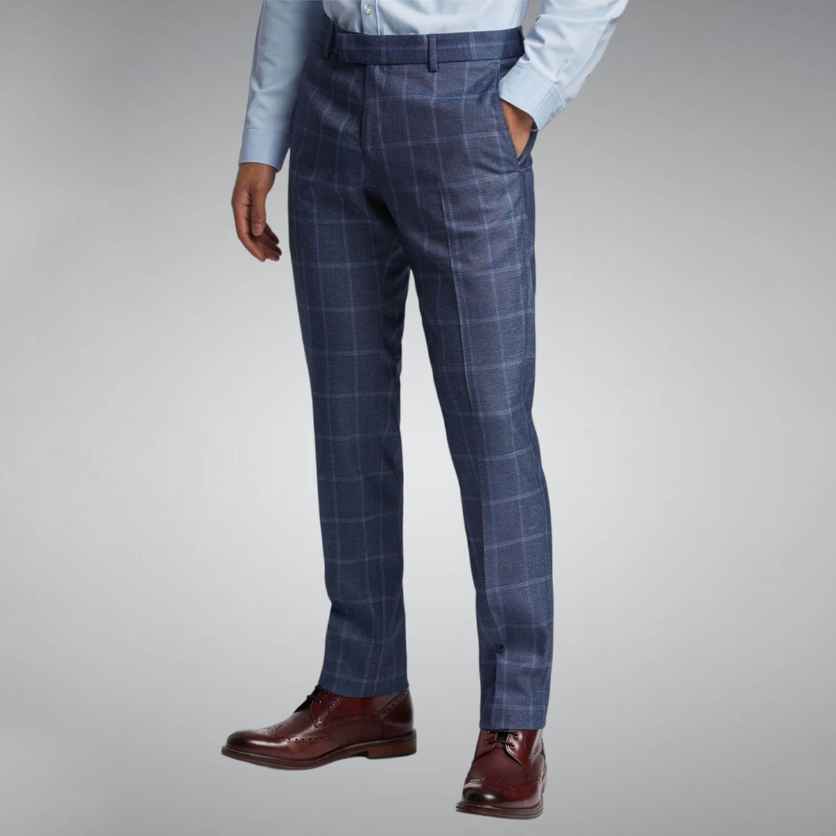blue check pant