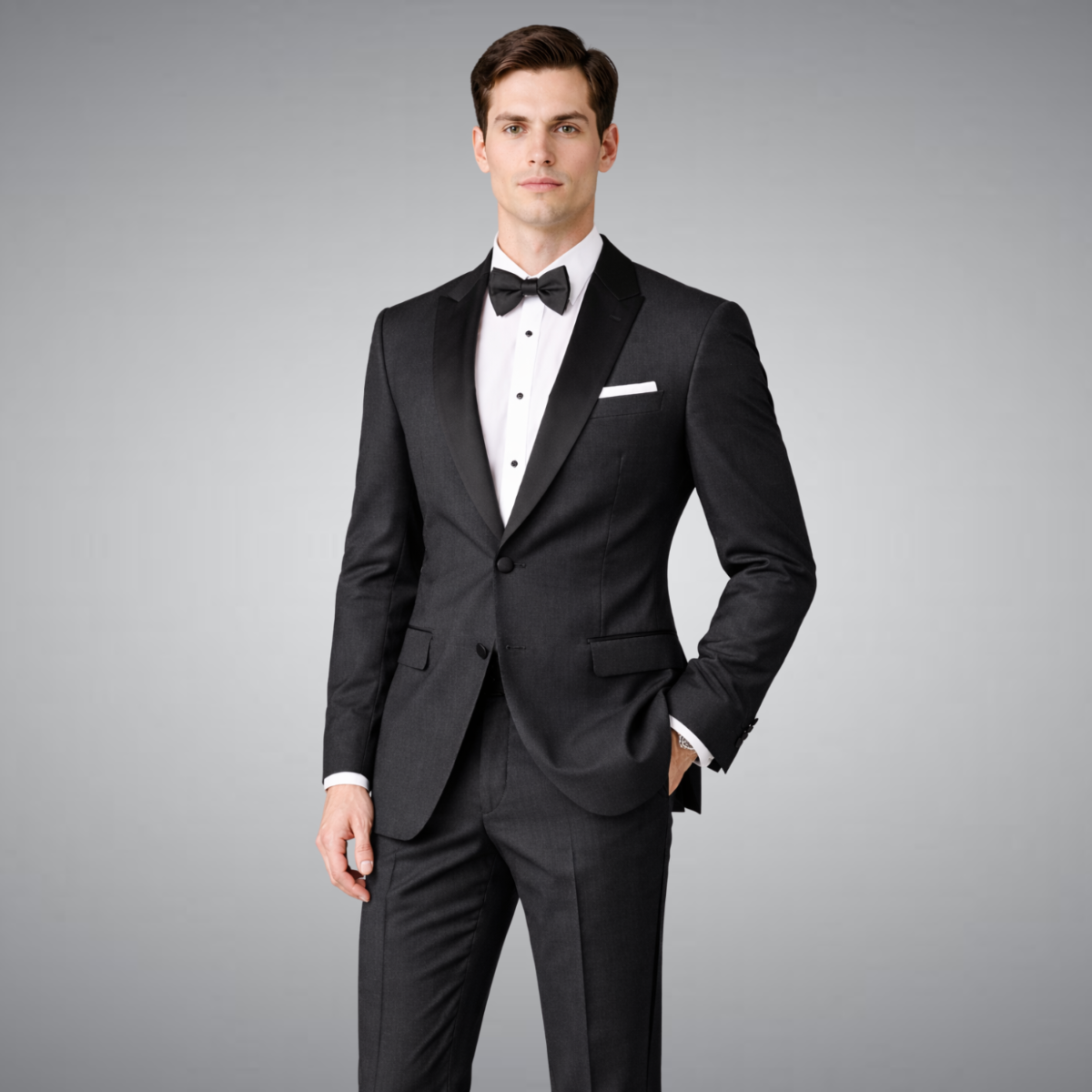 charcoal gray tuxedo