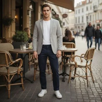 light gray blazer