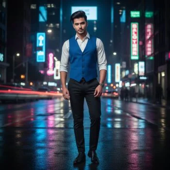 royal blue vest for men