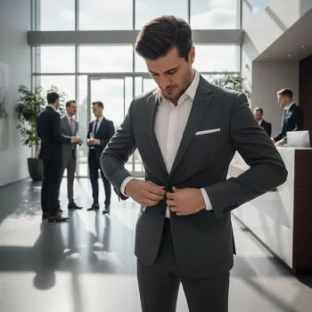 stylish mens gray blazer