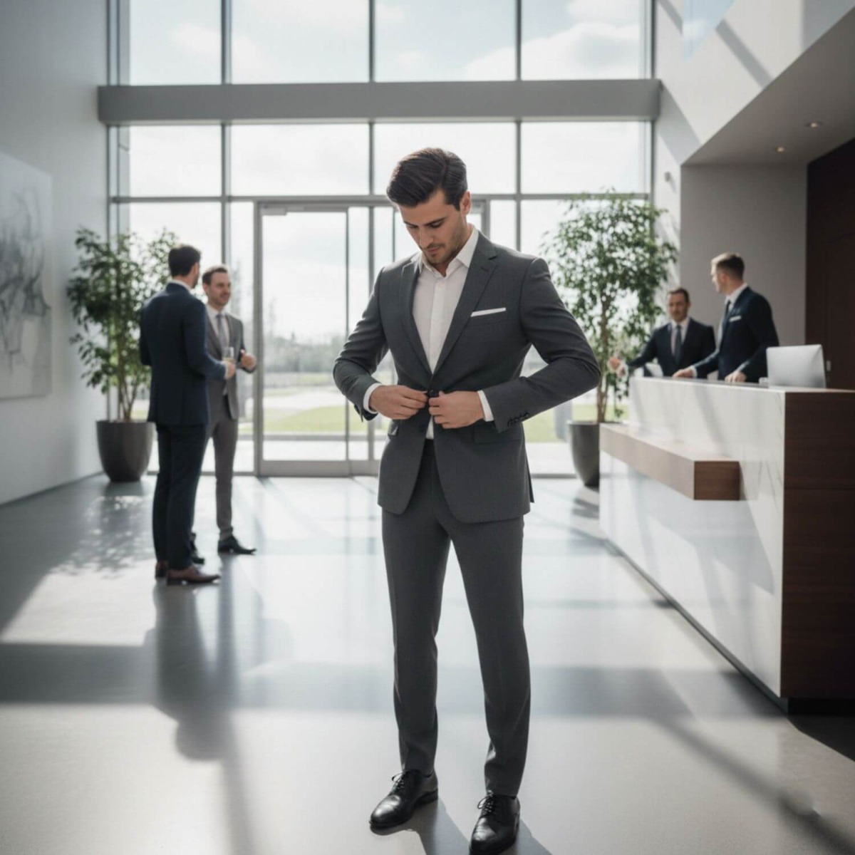 stylish mens gray blazer