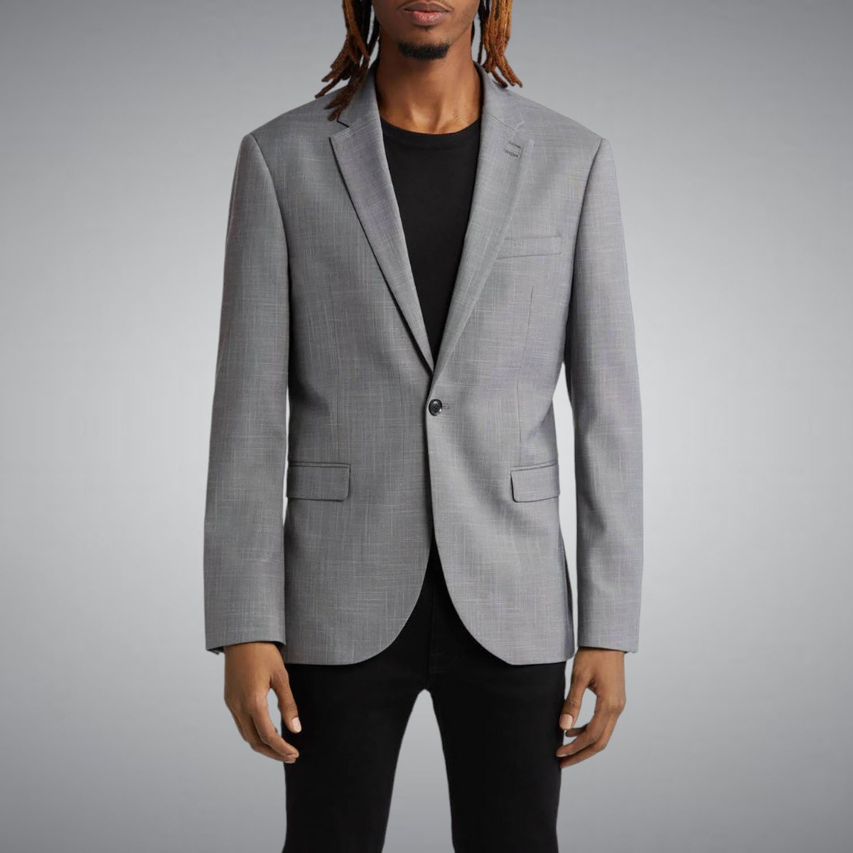 grey sports coat