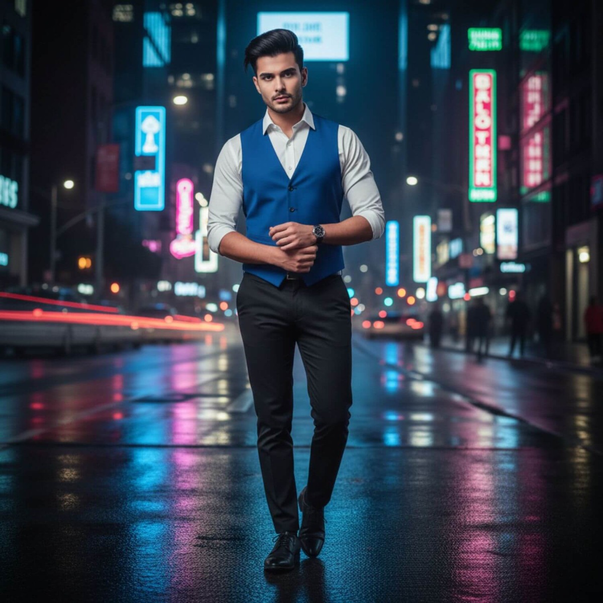 royal blue vest for men