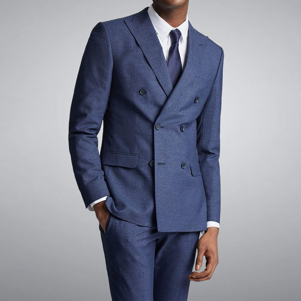navy double breasted suit