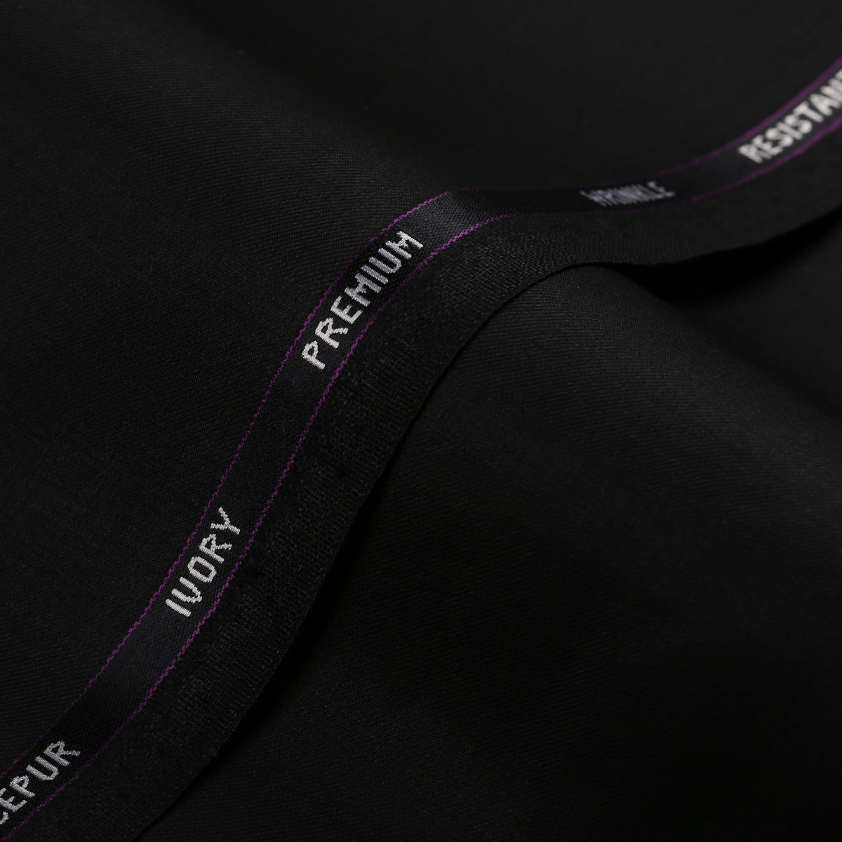 Plain-Black, Wool Rich, Ivory Premium Suiting Fabric  + $230.00