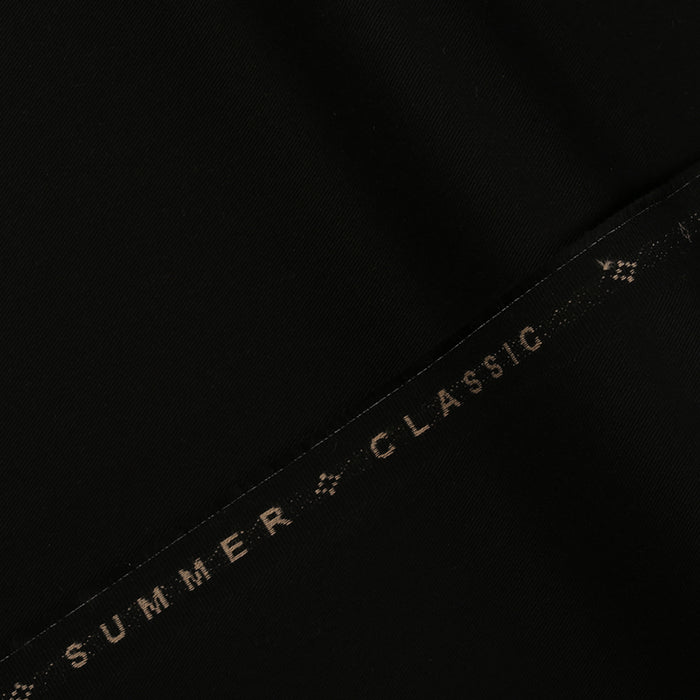 Plain-Black, Summer Classic Cotton Trousering Fabric  + $25.00