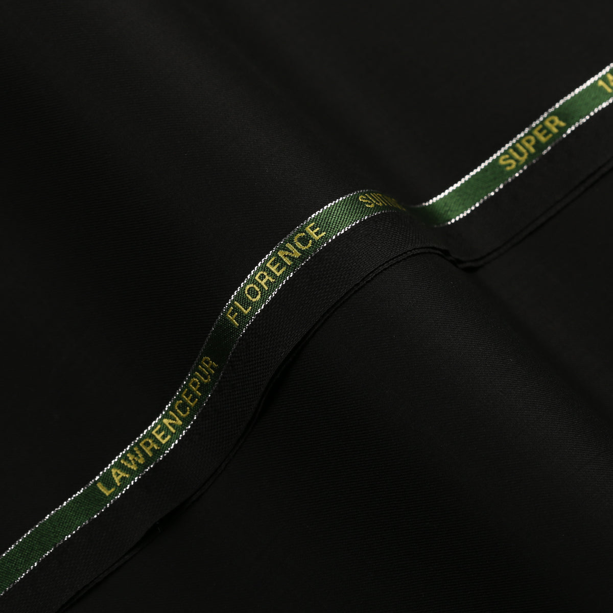 Plain-Black, S 140s Pure Wool, Florence Suiting Fabric  + $350.00