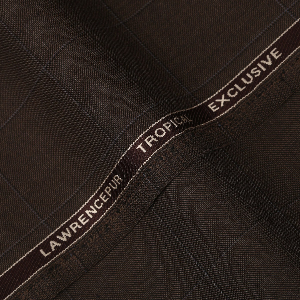Windowpane Checks-Umber Brown, Wool Blend, Tropical Exclusive Suiting Fabric  + $180.00