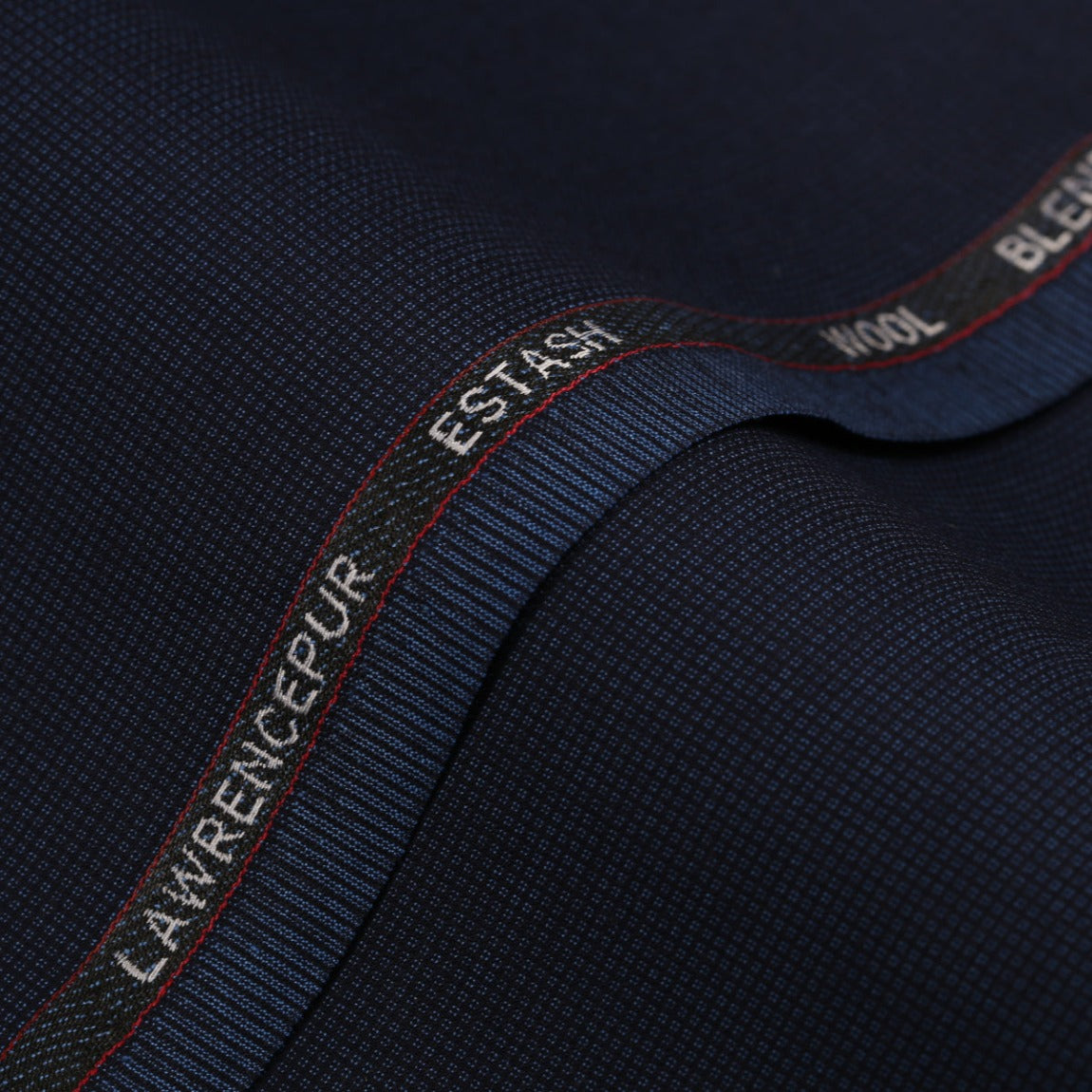 Dobby Textured-Dark Sapphire Blue, Wool Blend, Estash Suiting Fabric  + $125.00