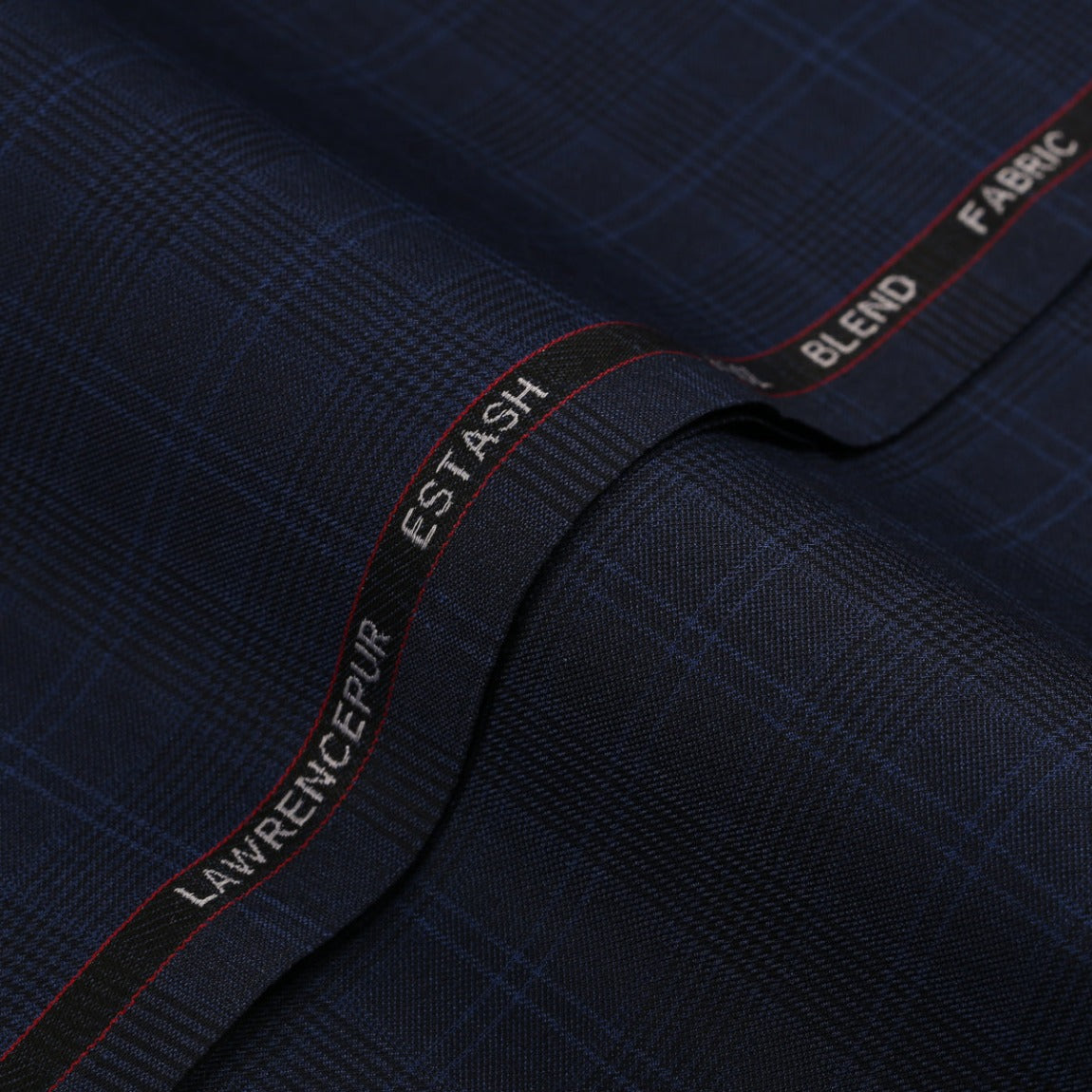 Glen Plaid Checks-Prussian Blue, Wool Blend, Estash Suiting Fabric  + $105.00